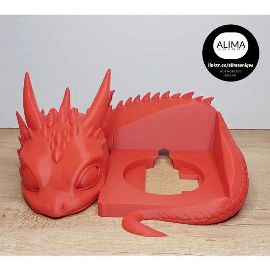 Drache kompatibel mit Tonie Box 27 x 27 x 12 cm - 3D-Drucker - Rot - Drache