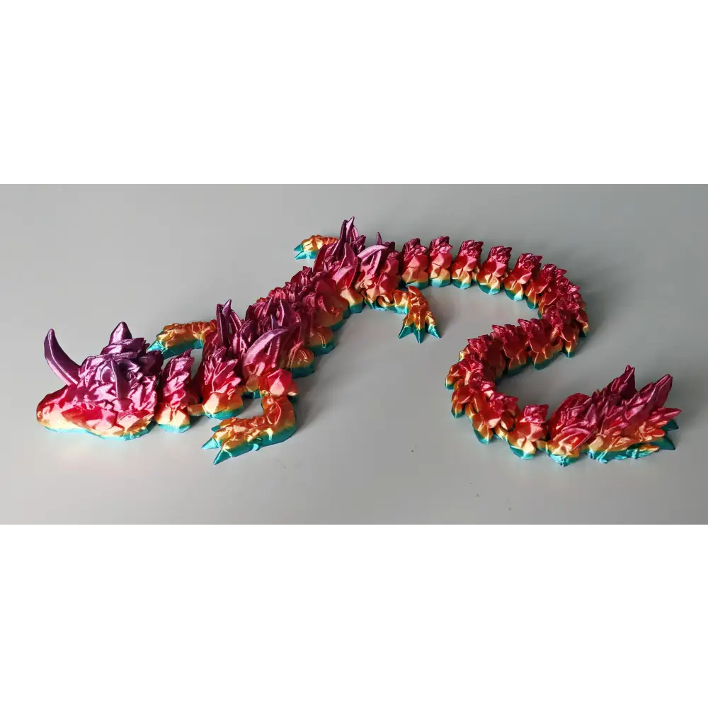 Einhorn-Drache Unicorn - 58 cm lang - 3D-Drucker - voll beweglich - Farbe: vibrant Rainbow - Drache