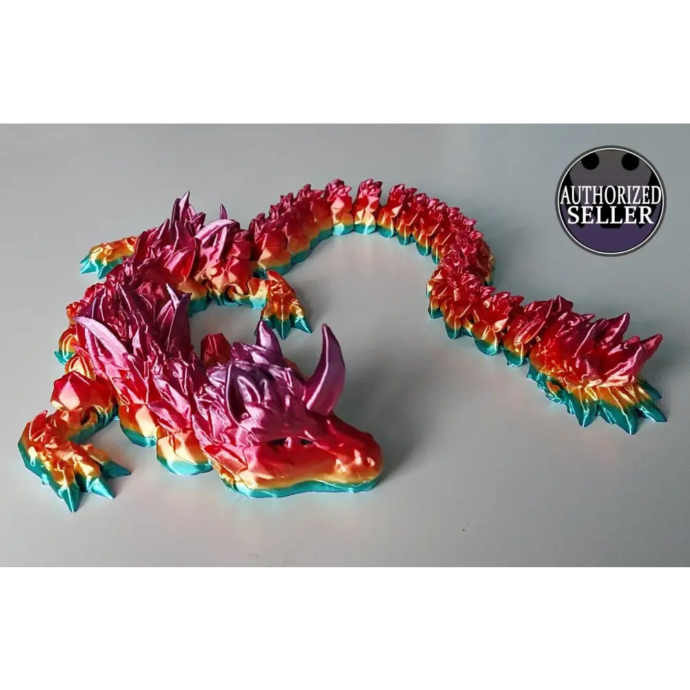 Einhorn-Drache Unicorn - 58 cm lang - 3D-Drucker - voll beweglich - Farbe: vibrant Rainbow - Drache