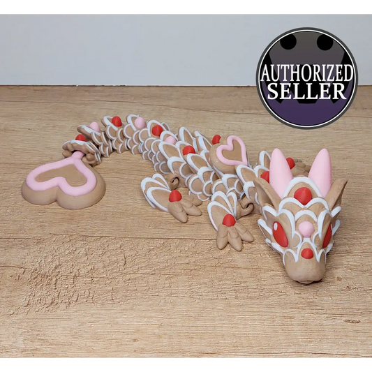 Heart Cookie Dragon - 31 cm lang - 11 cm breit - 6 cm hoch - voll beweglich - Desgin von Cinderwing - Drache