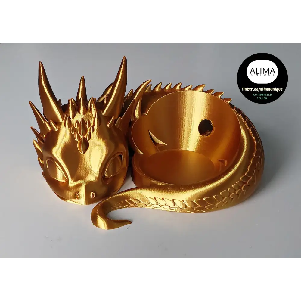 Süsser Drache kompatibel zu Alexa Echo Dot 5 - gold - 3D-Druck