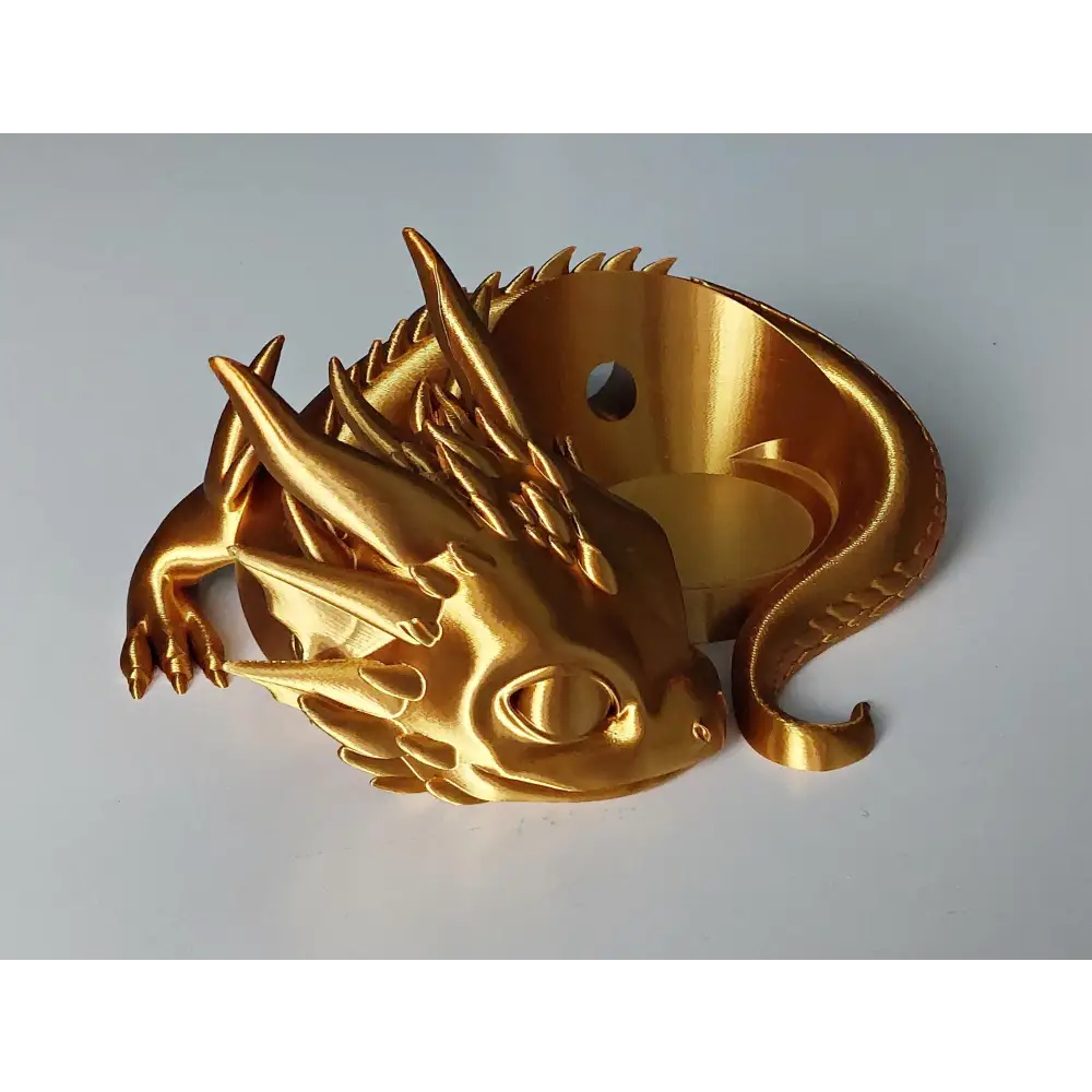 Süsser Drache kompatibel zu Alexa Echo Dot 5 - gold - 3D-Druck